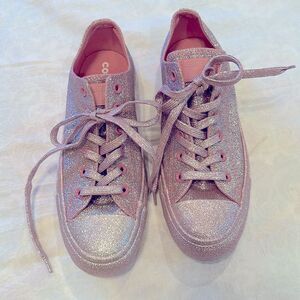 COPY Converse Pink Glitter Athletic Shoes All Star Chuck’s Men’s 7 Women’s 9